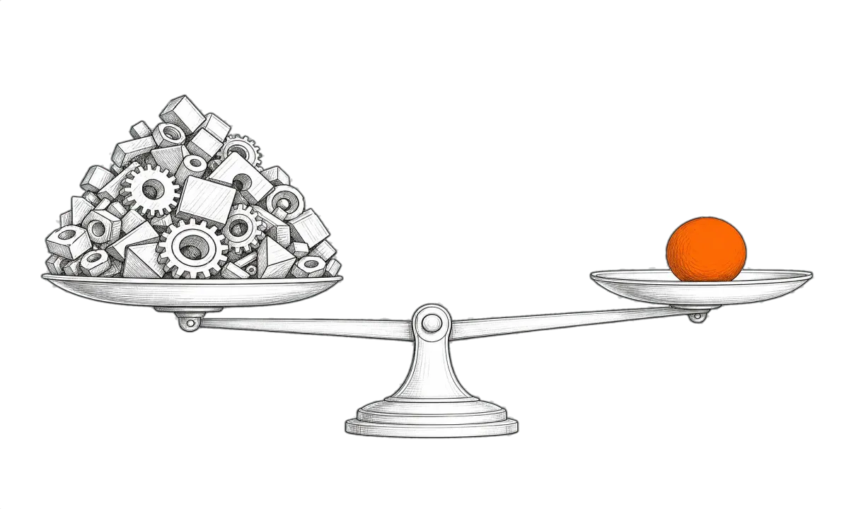 Balance illustrant l'arbitrage entre données structurées et intelligence artificielle